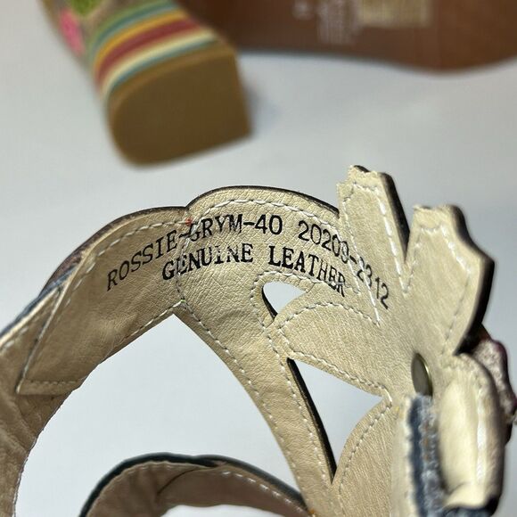 L'Artiste by Spring Step Womens Rossie-Grym Leather Heeled Sandals EU 40 US 9.5 - Picture 8 of 9